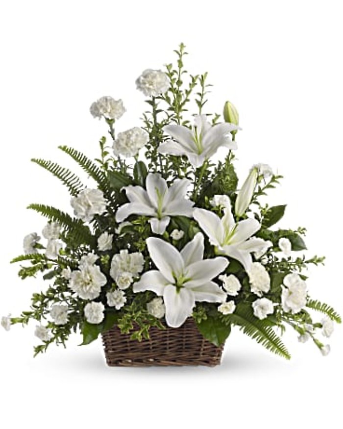 PEACEFUL WHITE LILLY BASKET